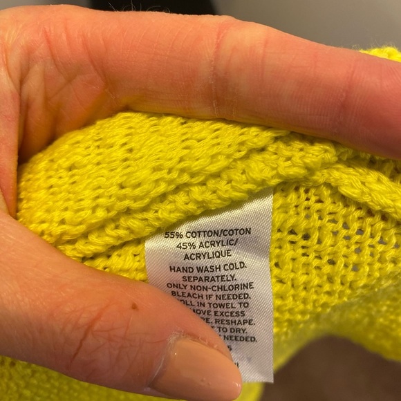 2 FOR $20 Abound NORDSTROM Neon Yellow Sweater Cropped Oversized Dolman M NEW - Picture 8 of 8